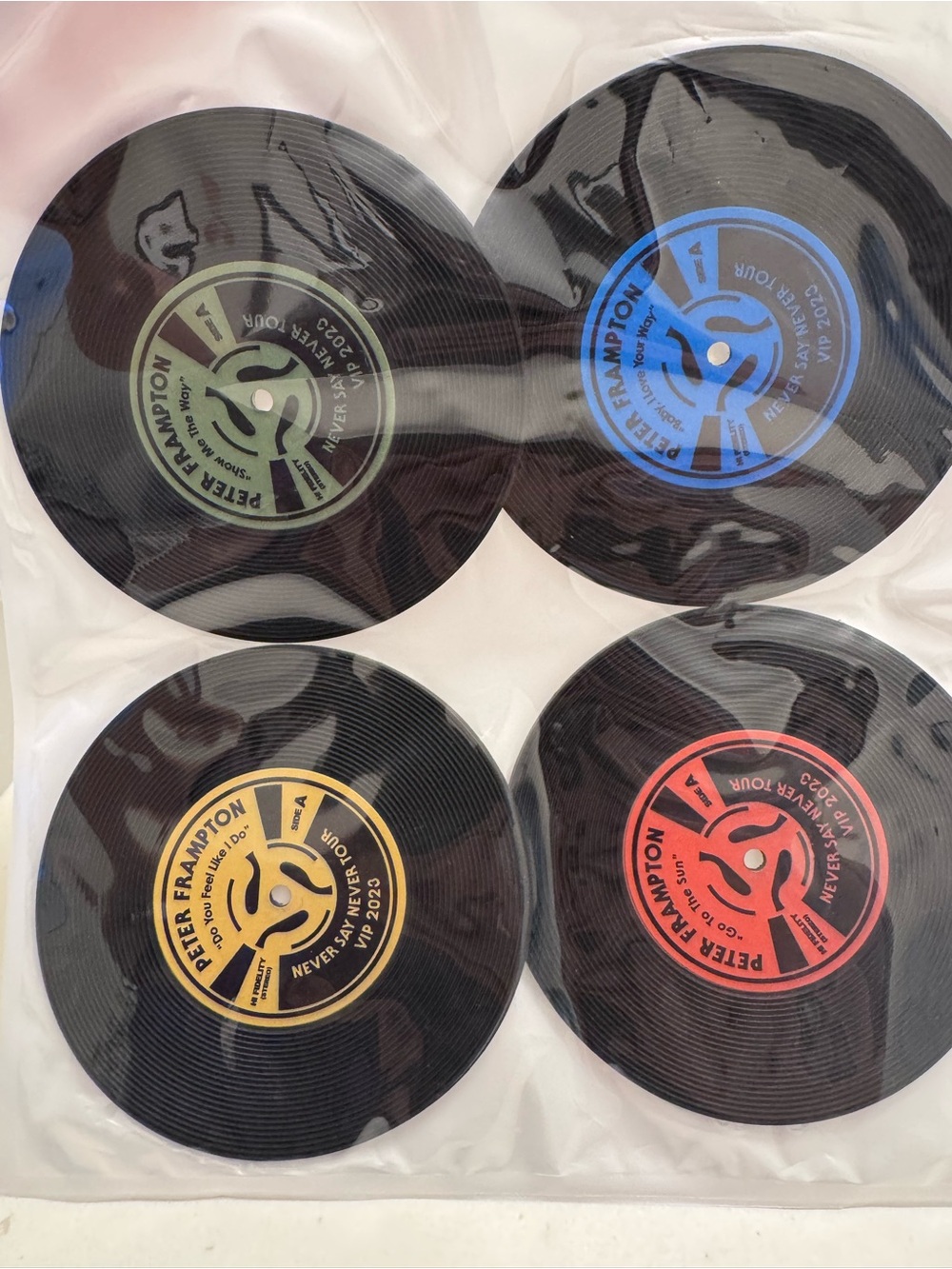 New Peter Frampton VIP Swag 8 pc Record Coaster set